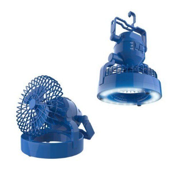 2-in-1 Portable Camping Lantern with Ceiling Fan, Weather Resistant with 18 LED (Blue), Leisure Sports, Mfr#: 555382RCE
